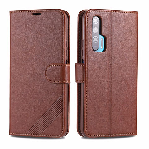 Coque Portefeuille Livre Cuir Etui Clapet T12 pour Huawei Honor 20 Pro Marron