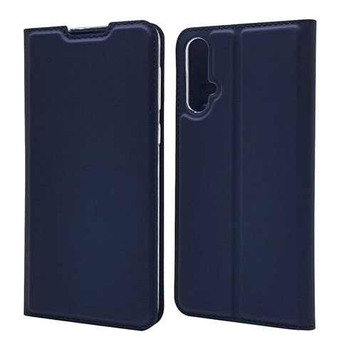 Coque Portefeuille Livre Cuir Etui Clapet T12 pour Huawei Nova 5 Bleu