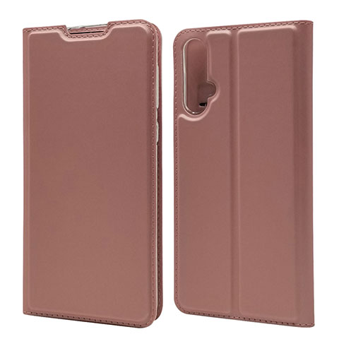 Coque Portefeuille Livre Cuir Etui Clapet T12 pour Huawei Nova 5 Pro Or Rose