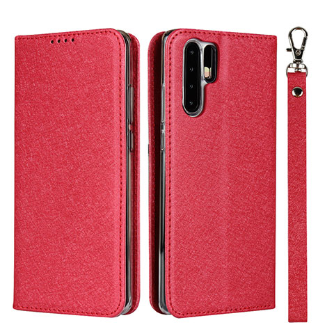 Coque Portefeuille Livre Cuir Etui Clapet T12 pour Huawei P30 Pro New Edition Rouge