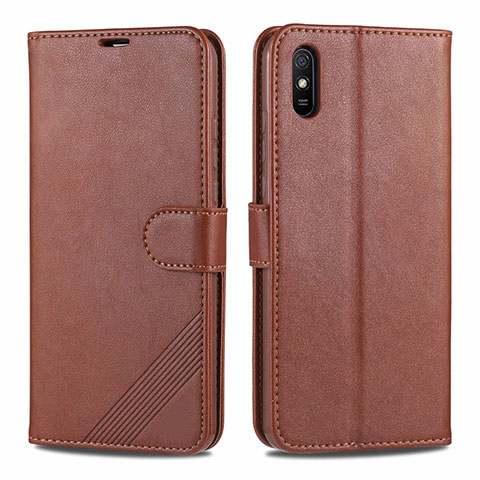 Coque Portefeuille Livre Cuir Etui Clapet T12 pour Xiaomi Redmi 9A Marron