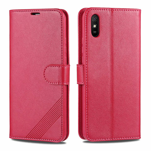 Coque Portefeuille Livre Cuir Etui Clapet T12 pour Xiaomi Redmi 9A Rouge