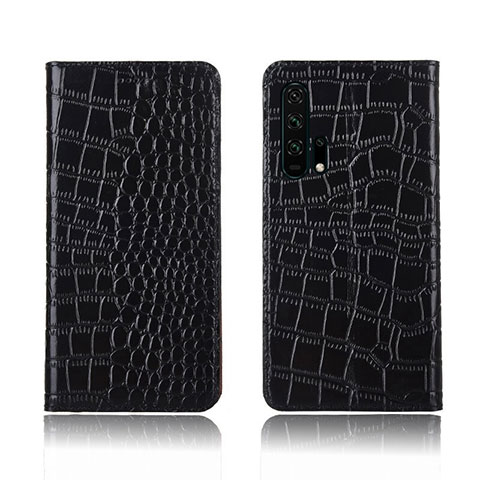 Coque Portefeuille Livre Cuir Etui Clapet T14 pour Huawei Honor 20 Pro Noir