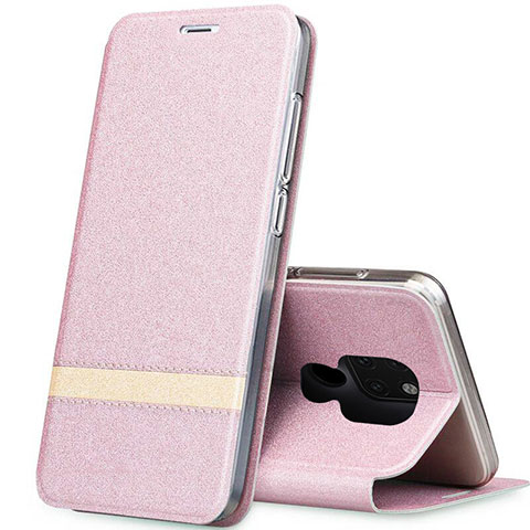 Coque Portefeuille Livre Cuir Etui Clapet T14 pour Huawei Mate 20 Rose