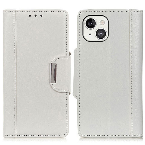 Coque Portefeuille Livre Cuir Etui Clapet T15 pour Apple iPhone 13 Blanc