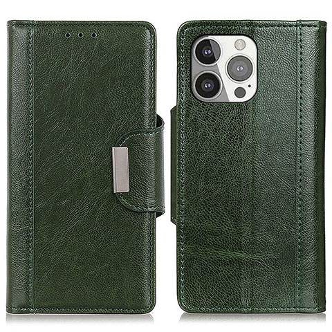 Coque Portefeuille Livre Cuir Etui Clapet T15 pour Apple iPhone 13 Pro Vert