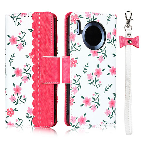 Coque Portefeuille Livre Cuir Etui Clapet T15 pour Huawei Mate 30 Pro Rouge