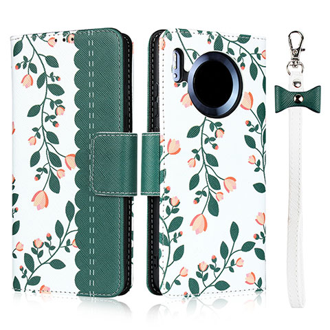 Coque Portefeuille Livre Cuir Etui Clapet T15 pour Huawei Mate 30 Pro Vert