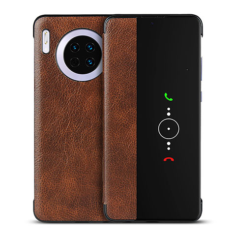 Coque Portefeuille Livre Cuir Etui Clapet T16 pour Huawei Mate 30 5G Marron