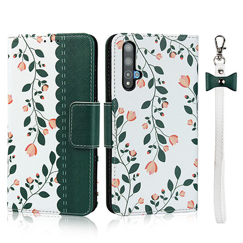 Coque Portefeuille Livre Cuir Etui Clapet T16 pour Huawei Nova 5T Vert