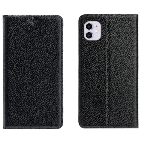 Coque Portefeuille Livre Cuir Etui Clapet T17 pour Apple iPhone 11 Noir