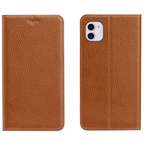 Coque Portefeuille Livre Cuir Etui Clapet T17 pour Apple iPhone 11 Orange