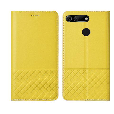 Coque Portefeuille Livre Cuir Etui Clapet T17 pour Huawei Honor V20 Jaune