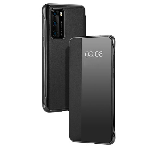 Coque Portefeuille Livre Cuir Etui Clapet T17 pour Huawei P40 Noir