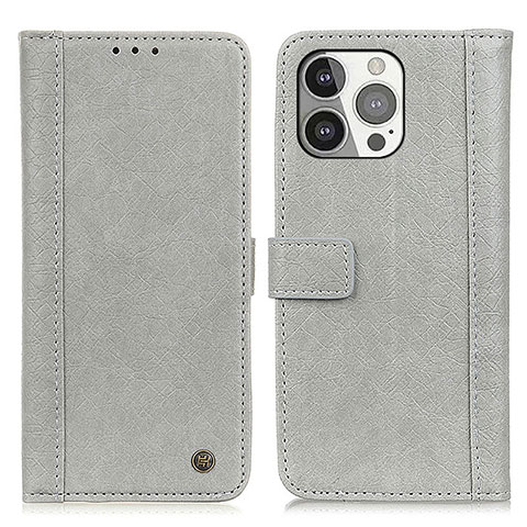 Coque Portefeuille Livre Cuir Etui Clapet T18 pour Apple iPhone 13 Pro Gris