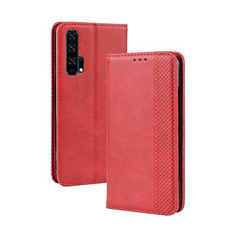 Coque Portefeuille Livre Cuir Etui Clapet T18 pour Huawei Honor 20 Pro Rouge