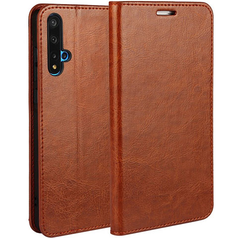 Coque Portefeuille Livre Cuir Etui Clapet T18 pour Huawei Honor 20S Orange