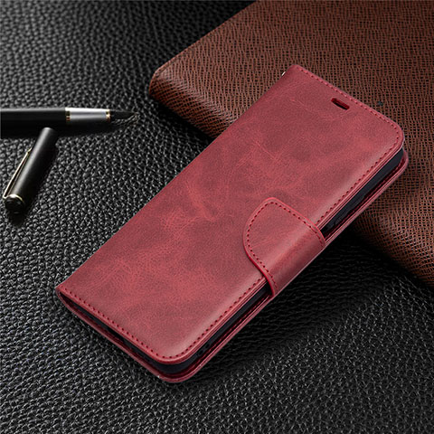 Coque Portefeuille Livre Cuir Etui Clapet T18 pour Xiaomi Poco M3 Rouge