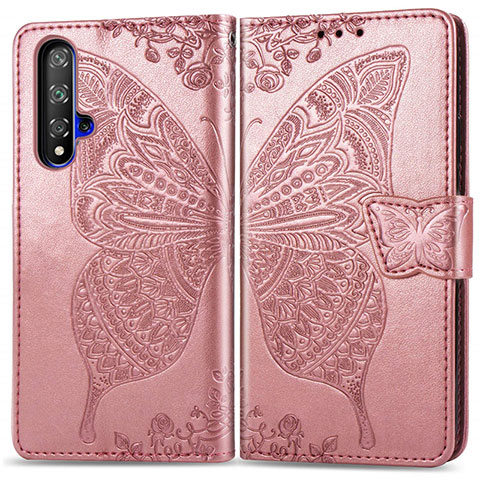 Coque Portefeuille Livre Cuir Etui Clapet T19 pour Huawei Nova 5T Or Rose