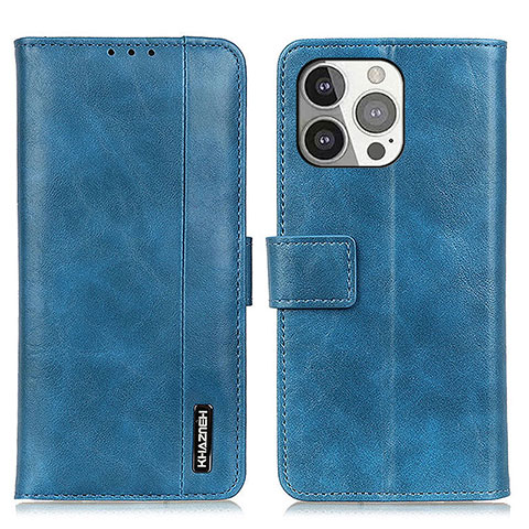 Coque Portefeuille Livre Cuir Etui Clapet T20 pour Apple iPhone 13 Pro Bleu