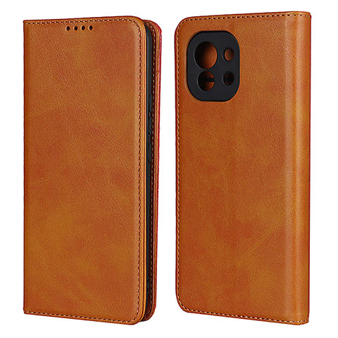 Coque Portefeuille Livre Cuir Etui Clapet T20 pour Xiaomi Mi 11 Lite 4G Brun Clair