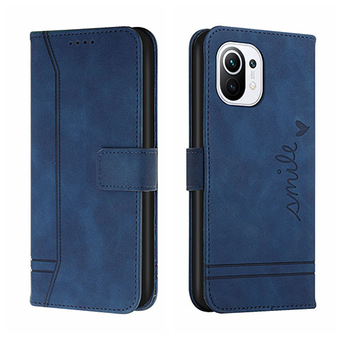 Coque Portefeuille Livre Cuir Etui Clapet T22 pour Xiaomi Mi 11 5G Bleu