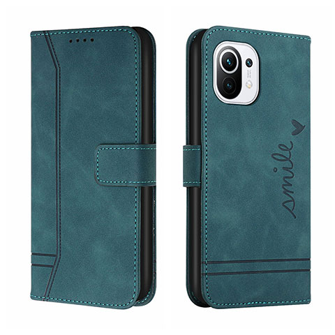 Coque Portefeuille Livre Cuir Etui Clapet T22 pour Xiaomi Mi 11 Lite 4G Vert