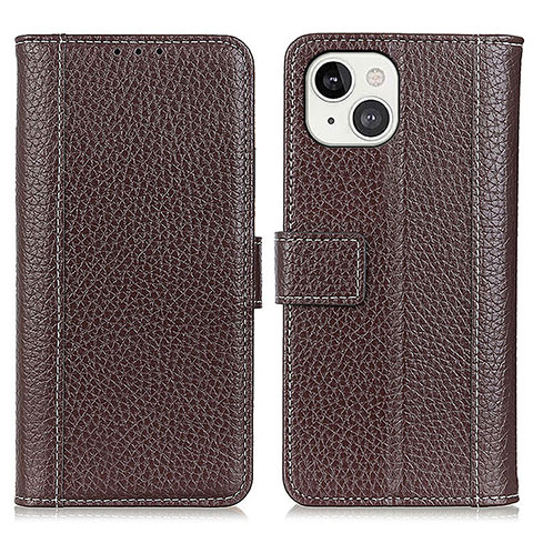 Coque Portefeuille Livre Cuir Etui Clapet T23 pour Apple iPhone 13 Mini Marron