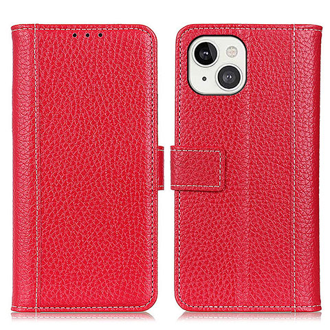 Coque Portefeuille Livre Cuir Etui Clapet T23 pour Apple iPhone 13 Rouge