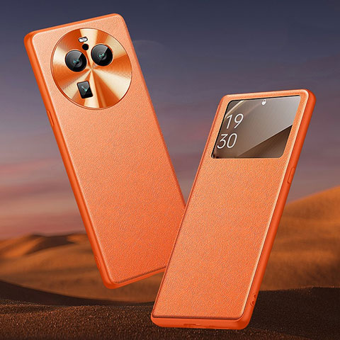 Coque Portefeuille Livre Cuir Etui Clapet TB1 pour Oppo Find X6 5G Orange