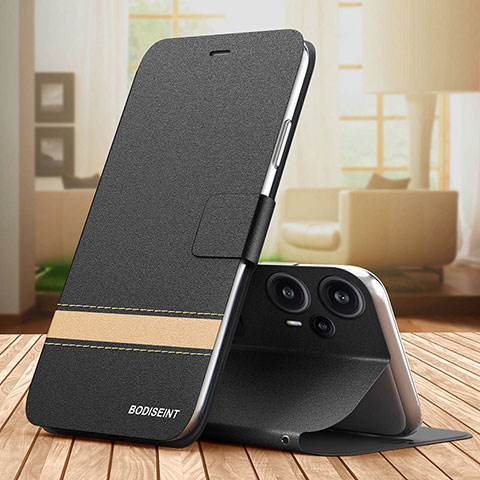 Coque Portefeuille Livre Cuir Etui Clapet TB1 pour Xiaomi Poco F5 5G Noir