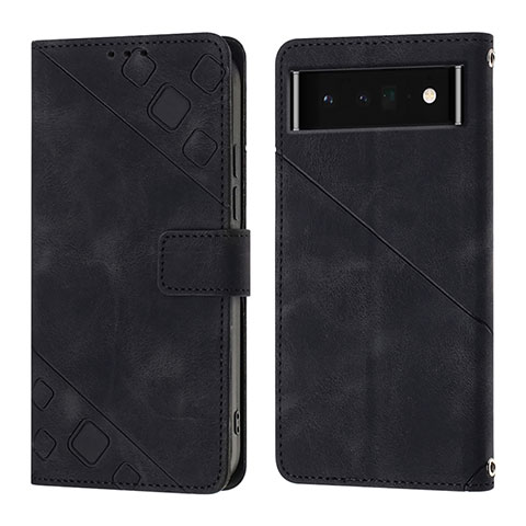 Coque Portefeuille Livre Cuir Etui Clapet Y01B pour Google Pixel 6 Pro 5G Noir