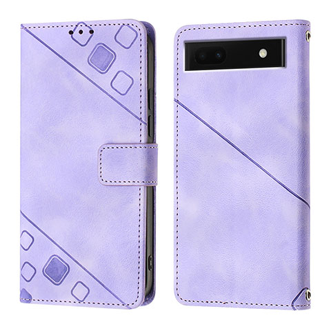 Coque Portefeuille Livre Cuir Etui Clapet Y01B pour Google Pixel 6a 5G Violet