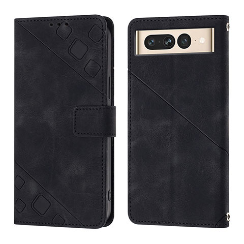 Coque Portefeuille Livre Cuir Etui Clapet Y01B pour Google Pixel 7 Pro 5G Noir