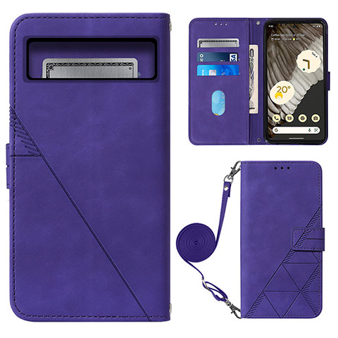 Coque Portefeuille Livre Cuir Etui Clapet Y01B pour Google Pixel 8 Pro 5G Violet