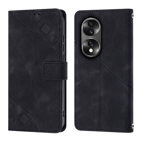 Coque Portefeuille Livre Cuir Etui Clapet Y01B pour Huawei Honor 70 5G Noir