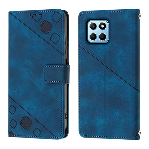 Coque Portefeuille Livre Cuir Etui Clapet Y01B pour Huawei Honor 70 Lite 5G Bleu