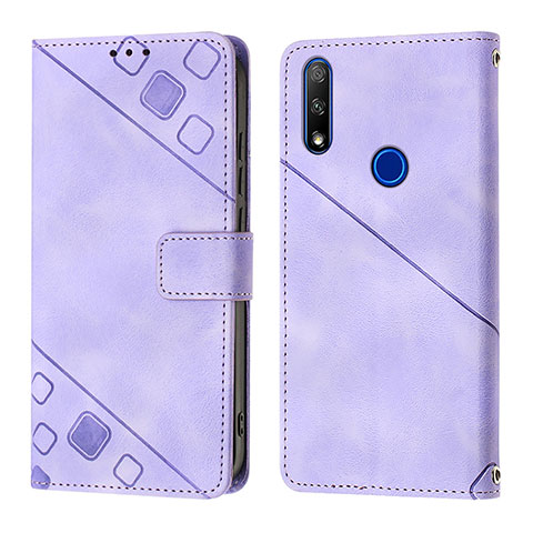 Coque Portefeuille Livre Cuir Etui Clapet Y01B pour Huawei Honor 9X Violet