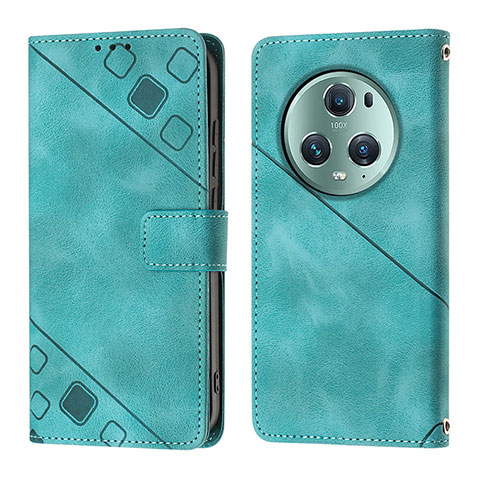 Coque Portefeuille Livre Cuir Etui Clapet Y01B pour Huawei Honor Magic5 Pro 5G Vert