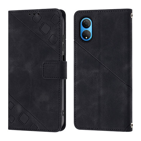 Coque Portefeuille Livre Cuir Etui Clapet Y01B pour Huawei Honor X7 Noir