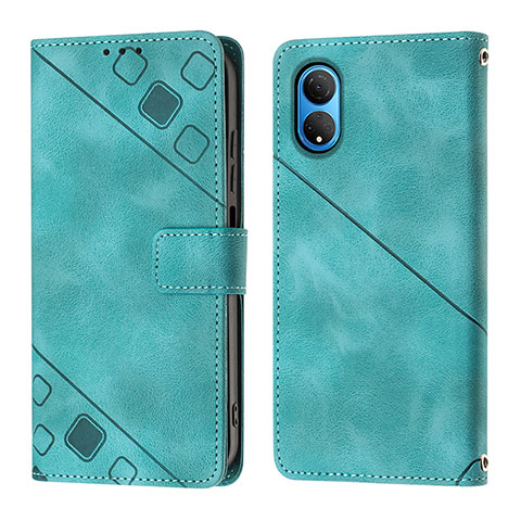 Coque Portefeuille Livre Cuir Etui Clapet Y01B pour Huawei Honor X7 Vert