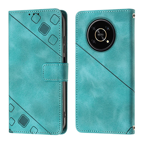 Coque Portefeuille Livre Cuir Etui Clapet Y01B pour Huawei Honor X9 5G Vert