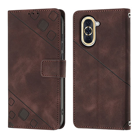 Coque Portefeuille Livre Cuir Etui Clapet Y01B pour Huawei Nova 10 Marron