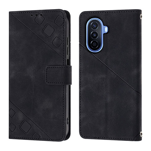 Coque Portefeuille Livre Cuir Etui Clapet Y01B pour Huawei Nova Y70 Noir