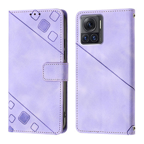 Coque Portefeuille Livre Cuir Etui Clapet Y01B pour Motorola Moto Edge 30 Ultra 5G Violet