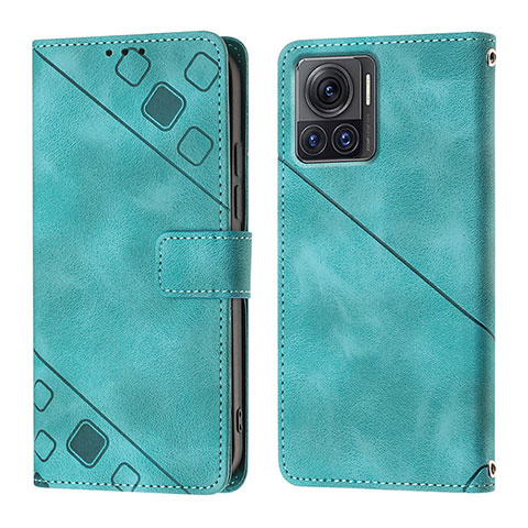 Coque Portefeuille Livre Cuir Etui Clapet Y01B pour Motorola Moto Edge X30 Pro 5G Vert