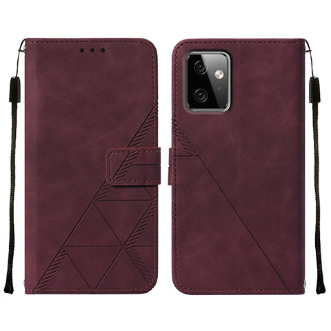 Coque Portefeuille Livre Cuir Etui Clapet Y01B pour Motorola Moto G Power 5G (2023) Vin Rouge