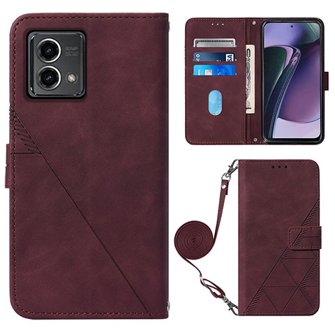 Coque Portefeuille Livre Cuir Etui Clapet Y01B pour Motorola Moto G Stylus (2023) 4G Vin Rouge