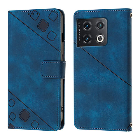 Coque Portefeuille Livre Cuir Etui Clapet Y01B pour OnePlus 10 Pro 5G Bleu