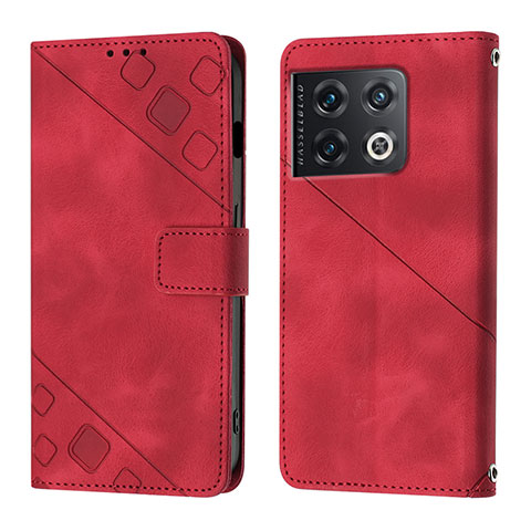 Coque Portefeuille Livre Cuir Etui Clapet Y01B pour OnePlus 10 Pro 5G Rouge